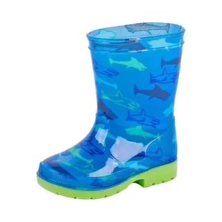 Gevavi Regenlaarzen - Blauw - Met Haaien - Voor Kinderen - Kinderlaarzen - Rubberen Haaien Print Laarzen/regenlaarsjes 32