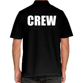 Bellatio Decorations Crew Opdruk Poloshirt - Zwart - Voor Heren - Voor Het Personeel - Team Xxl