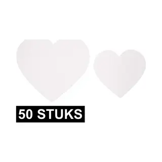 Folia Witte Decoratie Hartjes Van Karton - 100x Stuks - Knutselen - 6 En 8 Cm