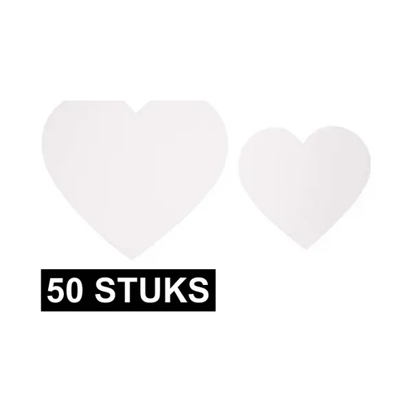 Folia Witte Decoratie Hartjes Van Karton - 100x Stuks - Knutselen - 6 En 8 Cm thumbnail