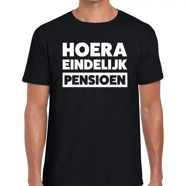 Bellatio Decorations Hoera Eindelijk Pensioen Zwart T-shirt Voor Heren - Zwart Pensioen Shirt Xl thumbnail