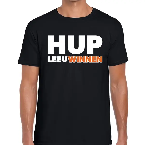 Bellatio Decorations Nederland Supporter T-shirt Hup LeeuWinnen Zwart Heren - Landen Kleding Xl thumbnail
