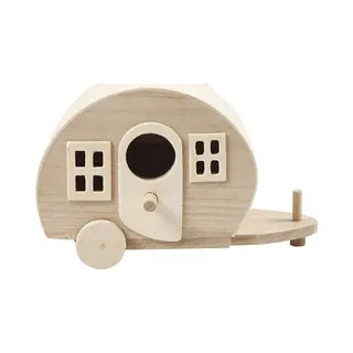 Decoratie Caravan - 1x - 18 Cm - Hout - Om Te Beschilderen/versieren - Hobby - Houten Knutsel Materiaal