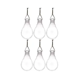 6x Buiten Verlichting Solar Lampenbolletjes Wit 11, 8 Cm - Tuinverlichting/feestverlichting Lampjes Op Zonne-energie