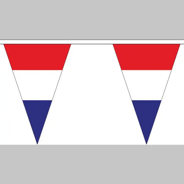 Nederland Vlaggenlijn - 5 Meter - 12 Puntvlaggetjes - Polyester - Tweezijdig Bedrukt thumbnail