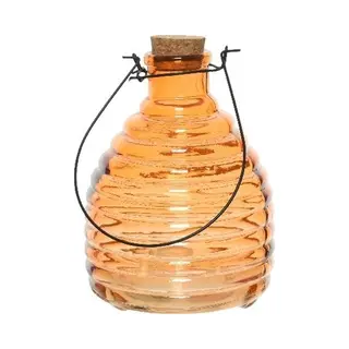 Decoris Wespenvanger/wespenval - Transparant Oranje - 17 Cm - Glas - Insectenvangers/insectenvallen - Insectenbestrijding