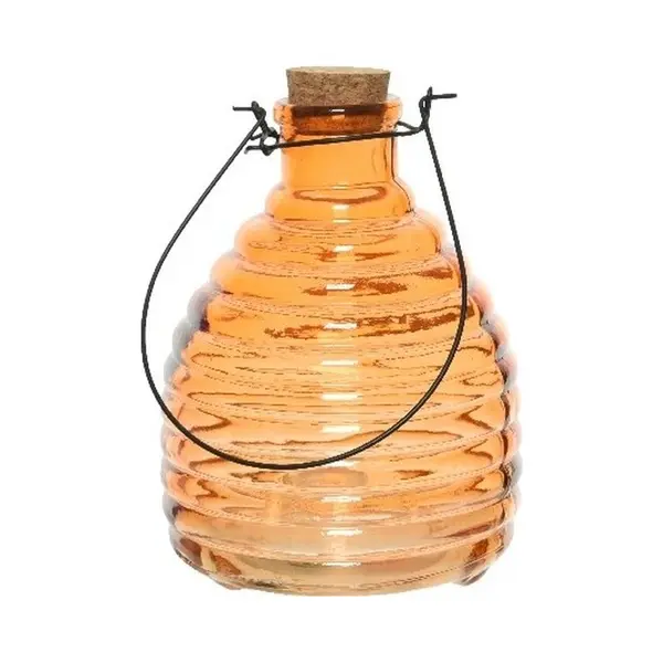 Decoris Wespenvanger/wespenval - Transparant Oranje - 17 Cm - Glas - Insectenvangers/insectenvallen - Insectenbestrijding thumbnail