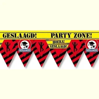 Paper dreams Geslaagd Party Tape/markeerlint Waarschuwing 12 Meter - Feest Afzetlinten/markeerlinten Feestartikelen
