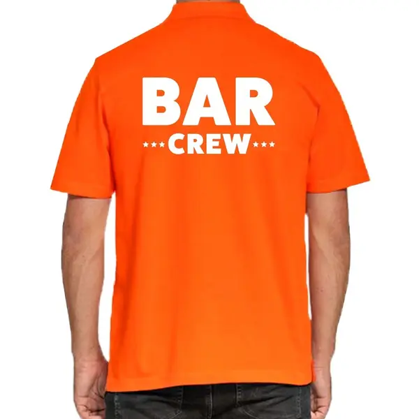 Bellatio Decorations Bar Crew Poloshirt Oranje Voor Heren - Staff Team / Personeel Polo Shirt M thumbnail