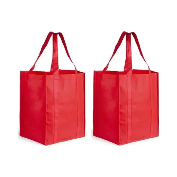 Boodschappen Tas/shopper Biggy - 2x - Rood - 38 X 33 X 25 Cm - Stevige Boodschappentassen/shopper Bag thumbnail