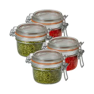 Le Parfait Voorraad/weckpot - 4x - Glas - Transparant - 7 X 7 Cm - 125 Ml