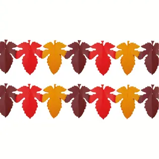 Bellatio Decorations Slinger Herfstbladeren - 2x - 300 Cm - Papier - Mix Kleuren - Herfst Thema
