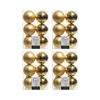 Decoris Kerstballen - 24x Stuks - Goud - Kunststof Mat/glans - 8 Cm