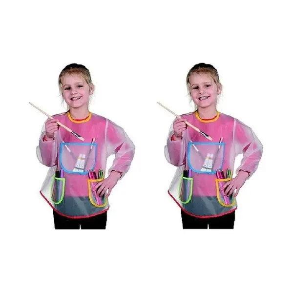 2x Kinder Knutsel Schort Met Zakken - Kliederschort Voor Kinderen thumbnail