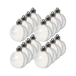 Diy Kerstballen - 16x Stuks - Transparant - D6 Cm - Kunststof - Knutselen