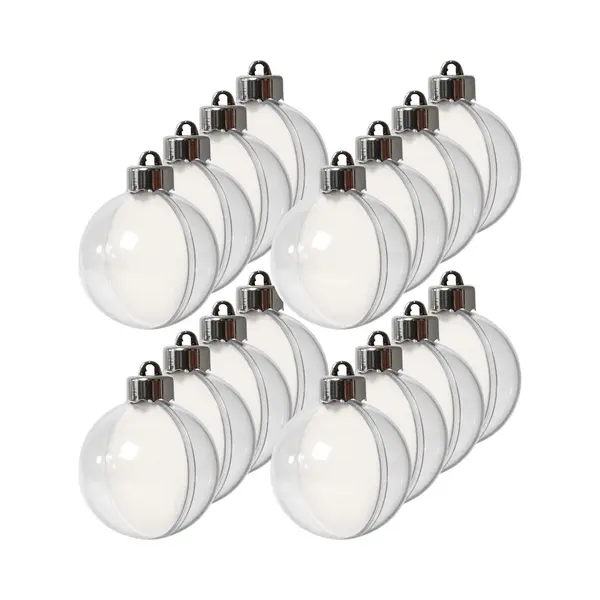 Diy Kerstballen - 16x Stuks - Transparant - D6 Cm - Kunststof - Knutselen thumbnail