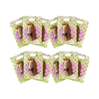 Paarden Themafeestje Feestzakjes/uitdeelzakjes - 12x Stuks - Plastic - Paarden Kinderfeestje Snoepzakjes - 25 X 17 Cm