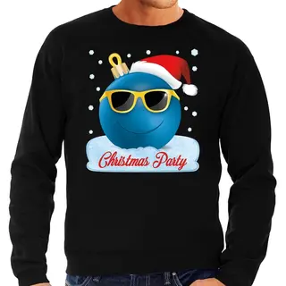 Bellatio Decorations Foute Kerst Trui - Sweater - Christmas Party - Zwart - Voor Heren - Kerstkleding / Kerst Outfit M