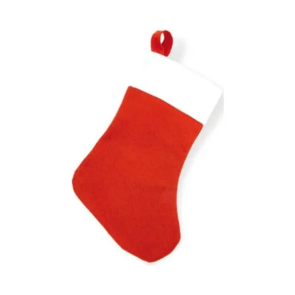 Rode Mini Kerstsok - 32 X 20 Cm - Relatie Geschenken - Voordelige Kerstsokken thumbnail
