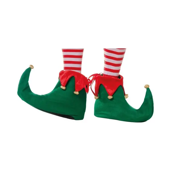 Kerstelf Schoenen En Pantoffels - Groen/rood Elfen Sloffen Voor Volwassenen thumbnail
