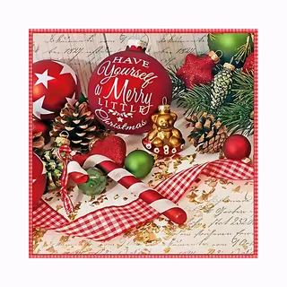 Ambiente Kerstservetten - 20x - Rood - 33 X 33 Cm - 3 Laags - Kerstsfeer - Kerstdecoratie