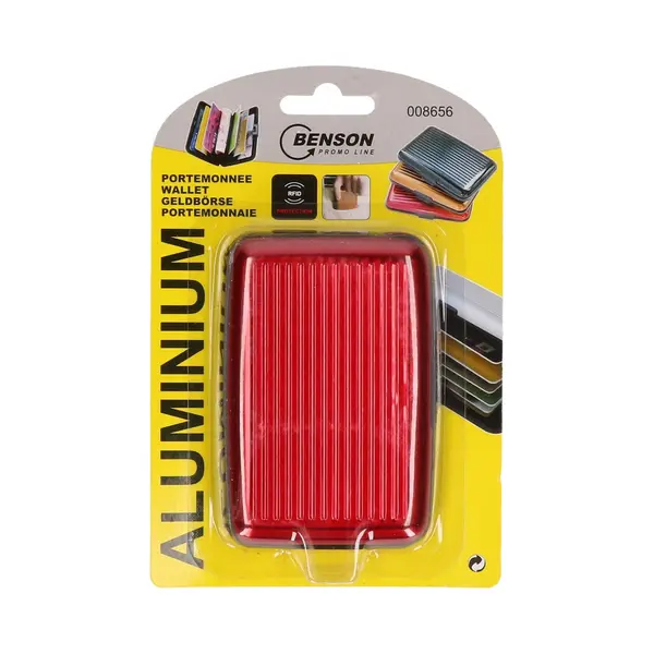 Benson Creditcardhouder - Rood - Aluminium - 7 Vakjes - Veilig Opbergen - Kliksluiting thumbnail