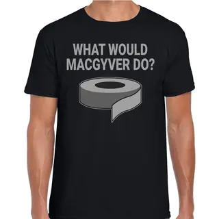 Bellatio Decorations Mac Gyver Fun T-shirt Zwart Voor Heren - What Would Mac Gyver Do Duck Tape Fun Shirt Xxl