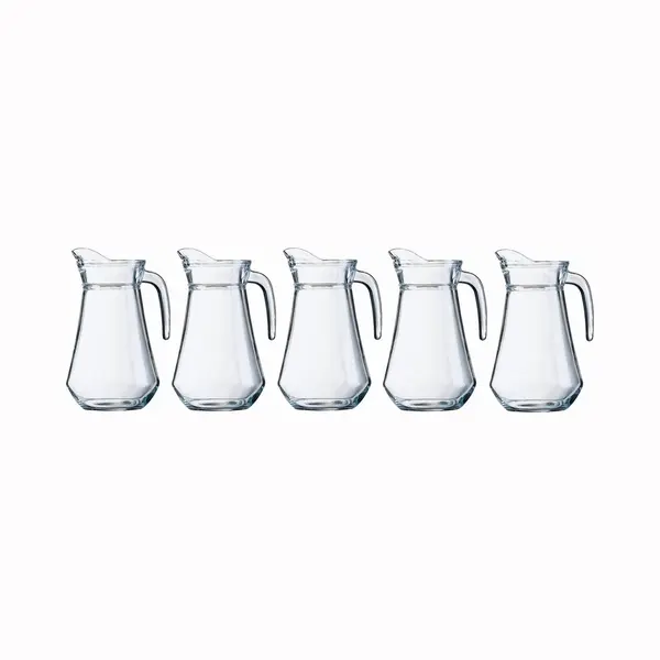 Shoppartners Luminarc Schenkkan - 5x - 1 Liter - Transparant - 20 Cm - Glas - Sapkan - Waterkan - Limonadekan thumbnail