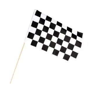 Boland Party Finish Zwaaivlag - 2x - Wit/zwart Geblokt - 30 X 45 Cm - Polyester - Vlag Formule 1 - Race - Finishvlag - Racevlag