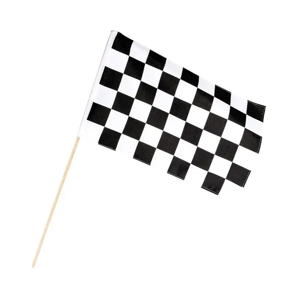 Boland Party Finish Zwaaivlag - 2x - Wit/zwart Geblokt - 30 X 45 Cm - Polyester - Vlag Formule 1 - Race - Finishvlag - Racevlag thumbnail