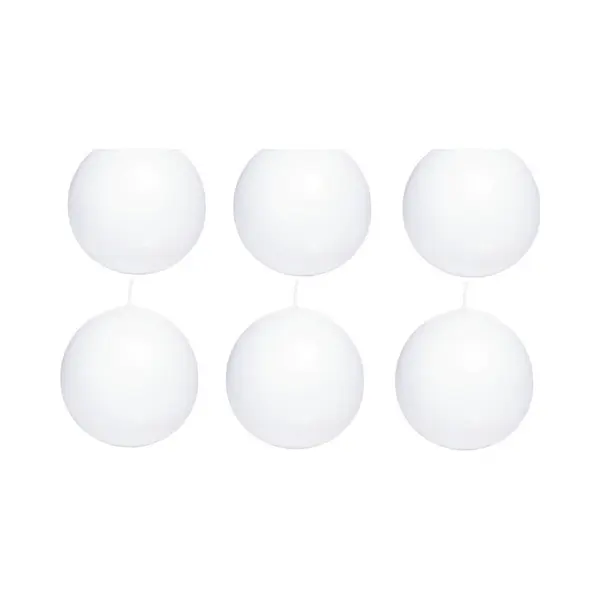 Trend Candles Bolkaars Glad - 6x - Wit - 8 Cm - 25 Branduren - Ronde Kaarsen thumbnail
