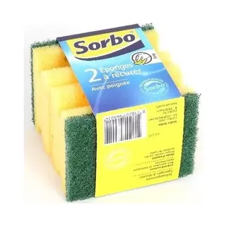 Sorbo Schuursponzen/schuursponsjes - 10x - Met Handgreep - 9 X 6, 5 X 4 Cm - Schoonmaakartikelen / Reinigingsartikelen