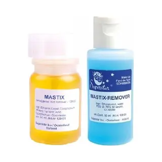 Superstar Mastix Huidlijm 50 Ml En Remover 50 Ml - Lijm Voor Snorren Baarden - Grime/Schmink Artikelen - Halloween/Carnaval/Themafeest