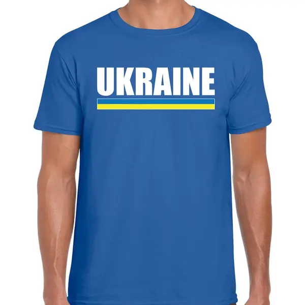 Bellatio Decorations Ukraine T-shirt Blauw Voor Heren - Oekraine Landen Shirt - Oekraiense Supporter Kleding Xxl thumbnail