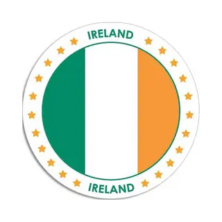 Bellatio Decorations Vlag Van Ierland Stickers - 20x - Rond - D14, 8 Cm - In Vlag Kleuren - Landen Thema Decoratie - Feestartikelen - Versieringen - Supporters