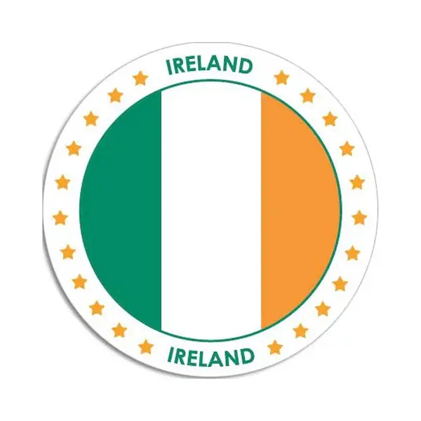 Bellatio Decorations Vlag Van Ierland Stickers - 20x - Rond - D14, 8 Cm - In Vlag Kleuren - Landen Thema Decoratie - Feestartikelen - Versieringen - Supporters thumbnail