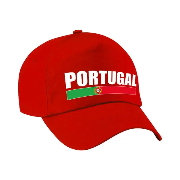 Bellatio Decorations Portugal Supporters Pet Rood Voor Dames En Heren - Portugal Landen Baseball Cap - Supporter Kleding thumbnail