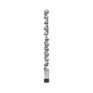 Decoris Kleine Kerstballen - 14x Stuks - Zilver - 3 Cm - Kunststof - Onbreekbaar