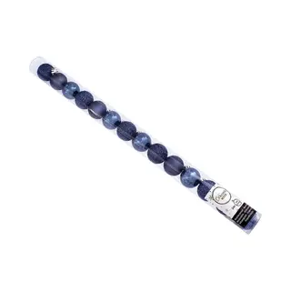 Decoris Mini Kerstballen - 14x St - Donkerblauw - D3 Cm - Kunststof - Kerstversiering