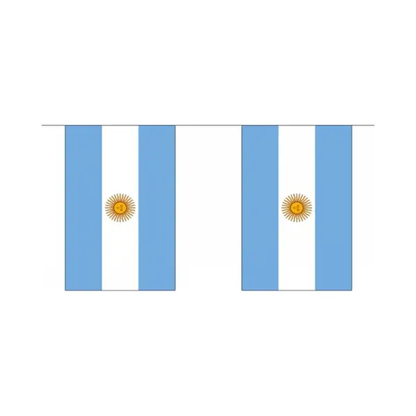 3x Buiten Vlaggenlijn Argentinie 3 Meter - Argentijnse Vlag - Supporter Feestartikelen - Landen Decoratie En Versieringen thumbnail