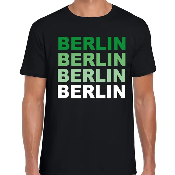Bellatio Decorations Berlin / Berlijn Steden T-shirt Zwart Voor Heren - Duitsland / Wereldstad Shirt / Kleding L thumbnail