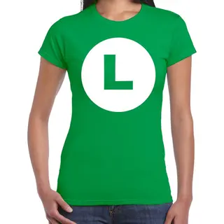 Bellatio Decorations Luigi Loodgieter - Verkleed T-shirt - Groen - Voor Dames - Carnaval - Cartoon Shirt - Kleding / Kostuum Xxl