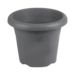Hega Hogar Plantenpot/bloempot - Grijs - Flori - 16 Cm - Kunststof