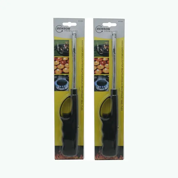 Benson Gas/bbq/keuken/kaarsen Aanstekers - 2x Stuks - Van 27 Cm - Flexibele Hals - Kinderslot thumbnail