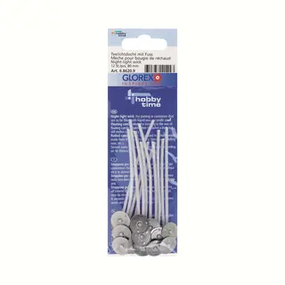 Glorex Hobby Kaarslonten 8 Cm Kaarsen Maken - 12x - Waxlontjes/kaarslontjes - Lonten/lontjes Voor Kaarsen - Hobby/knutselmateriaal