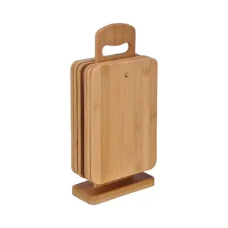 Snijplanken Set - 7-Delig - Houten - Met Snijplank Houder - 31 Cm- Groente En Fruit Snijden - Snijplanken