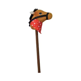 Happy People Bruin Stokpaardje Met Geluid 68 Cm Voor Kinderen - Stokpaarden Met Rode Zakdoek - Paarden/pony Liefhebbers - Actief Buitenspeelgoed Voor