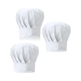Luxe Koksmuts - 3x - Wit - Voor Volwassenen - Maat 57-59 - Katoen/polyester - Koksmutsen - Chef Muts