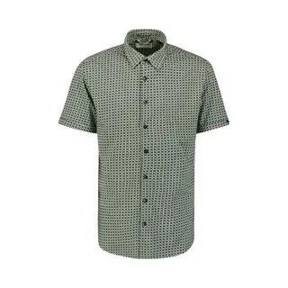 No Excess Short Sleeve Jersey Overhemd Print Mosgroen - Maat Xxl - Heren - Overhemden Casual
