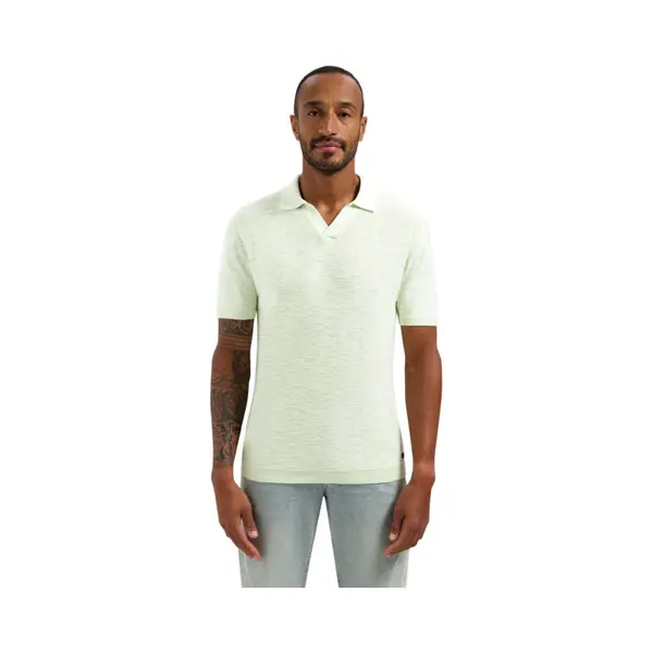 No Excess Gebreide Polo Groen, Effen thumbnail